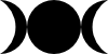 Triple Goddess Symbol (waxing Crescent, Full Moon, Waning Crescent ...