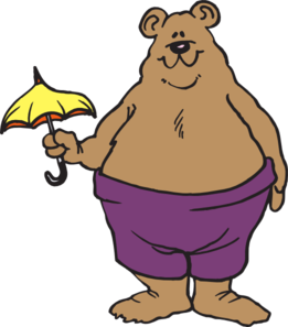 Bear Holding Small Umbrella Clip Art - vector clip ...