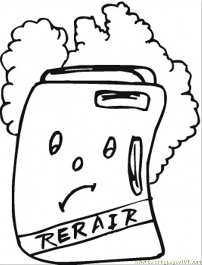 Repair The Fridge Coloring Page - Free Home Appliances Coloring ...