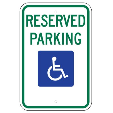 Amazon.com: Federal Handicap Parking Sign (R7-8) 3M Prismatic ...