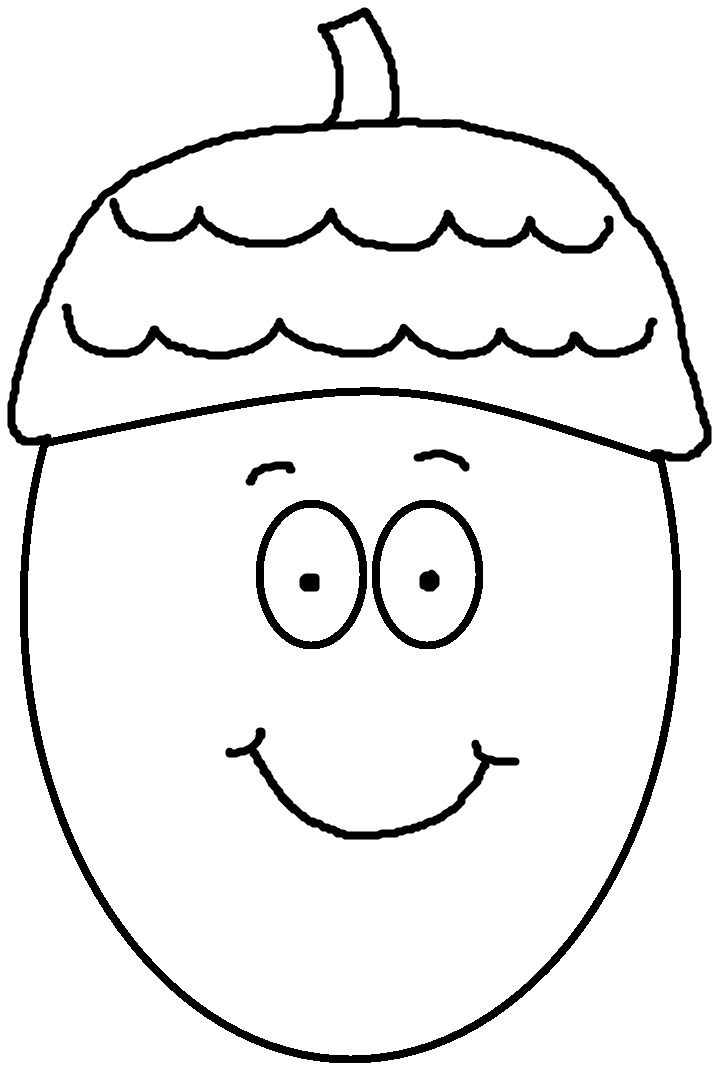 Acorn Black And White Clipart