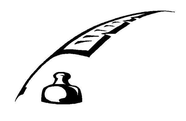 Clipart feather pen and inkwell