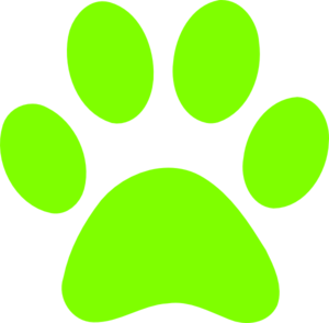 Green Orange Paw Print Clip Art Vector Online Royalty Free on ...