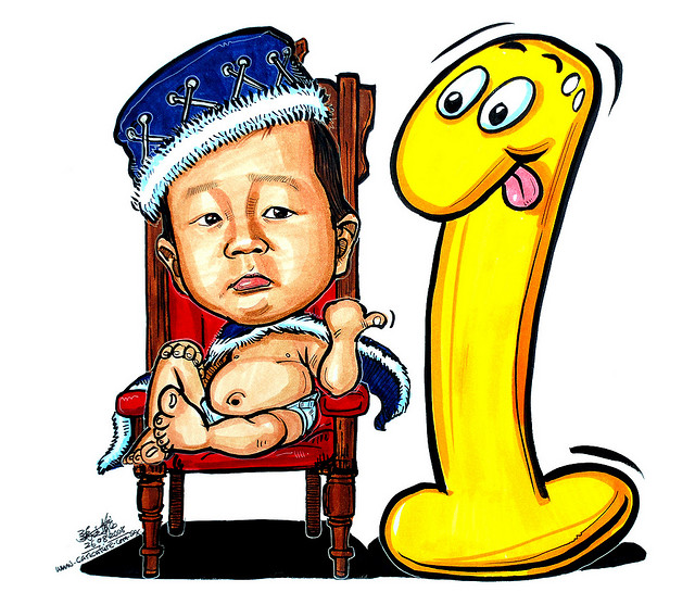 Caricature of 1 year old baby prince on throne | Flickr - Photo ...