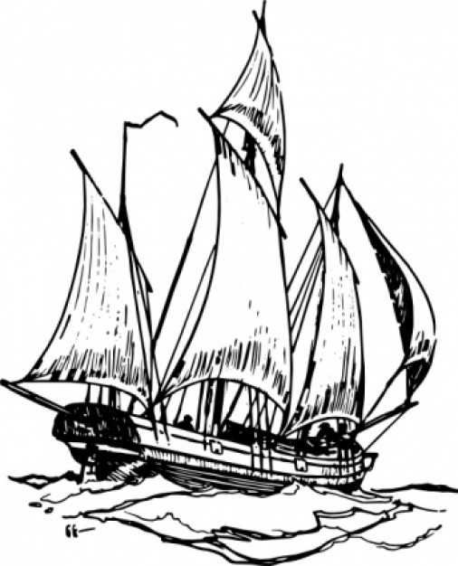 Lugger Ship clip art | Download free Vector