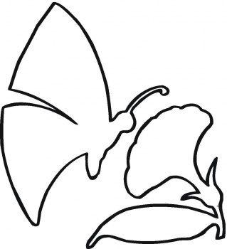 Butterfly on the Flower Outline coloring page | Super Coloring