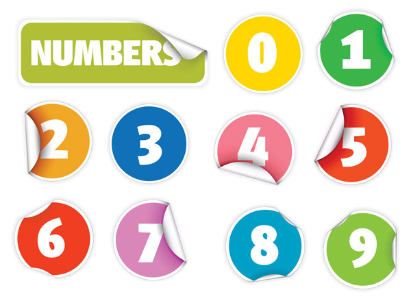 Digital Vectors Number Stickers - Free Vector Site | Download Free ...