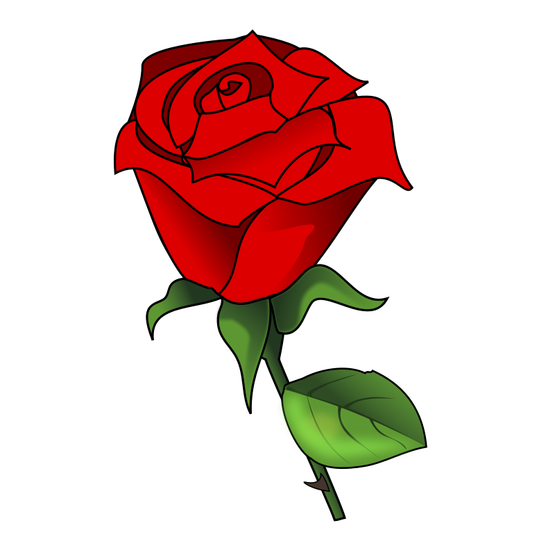 Clipart - Red Rose