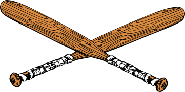 Crossed softball bats clipart