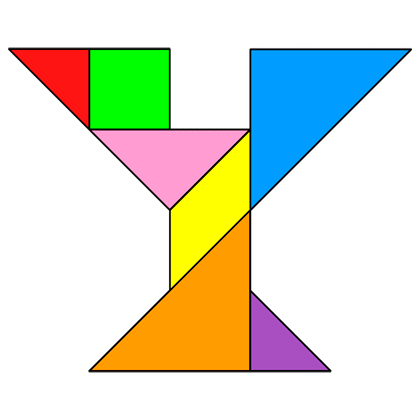 Tangram Letter Y - Tangram solution #118 - Providing teachers and ...