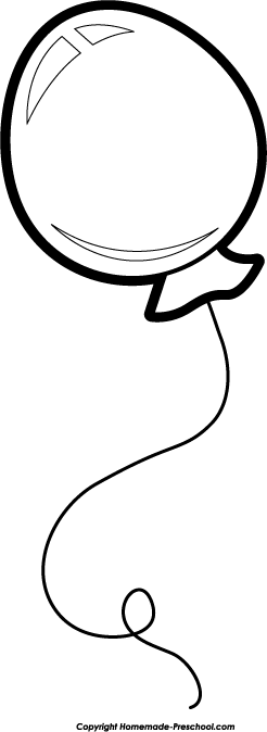 Balloon Black And White Clipart