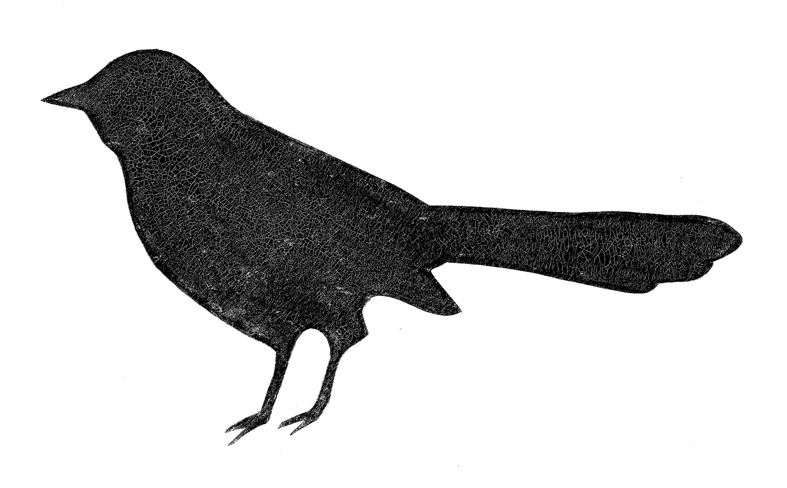 Thrifty Artist: Crackle Black Bird clip art