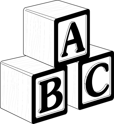 Baby toys clipart black and white