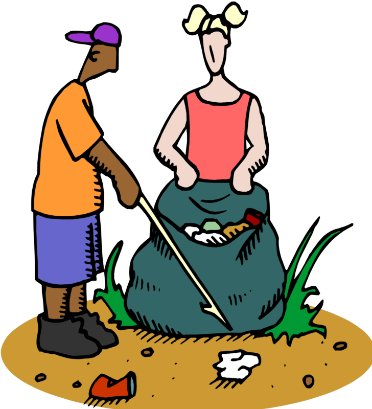 Picking up garbage clipart