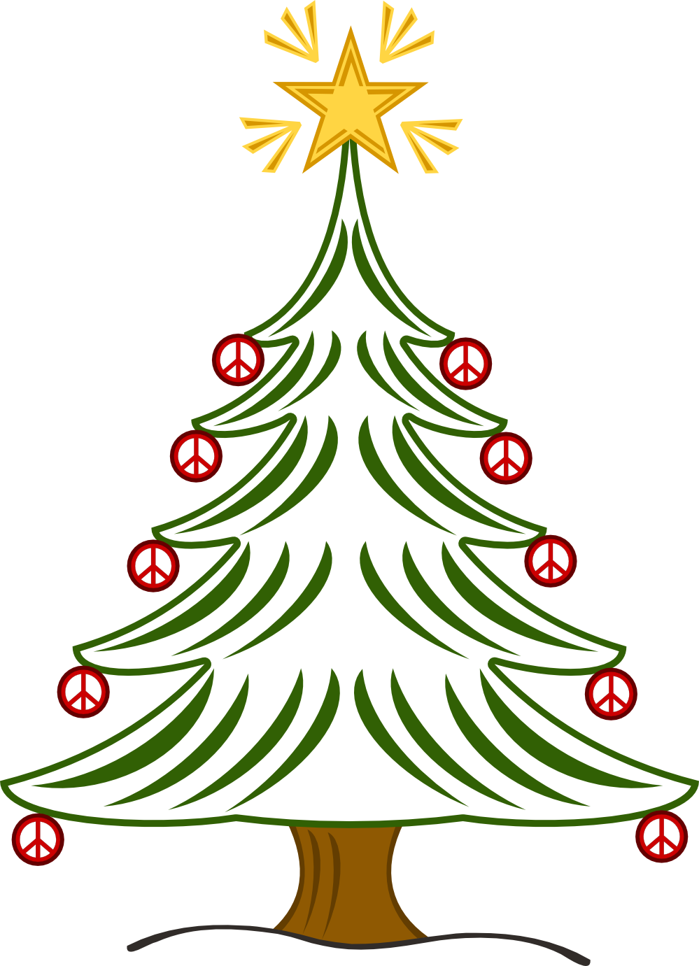 Xmas Christmas Tree 14 Peace Symbol Sign peacesymbol.org Scalable ...