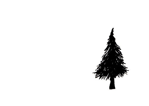 Simple Tree Art Print Black and White by LittleShopofElleSee