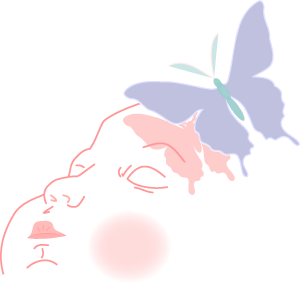 Baby Shower Clip Art, Butterfly Kiss Sleeping Baby graphic