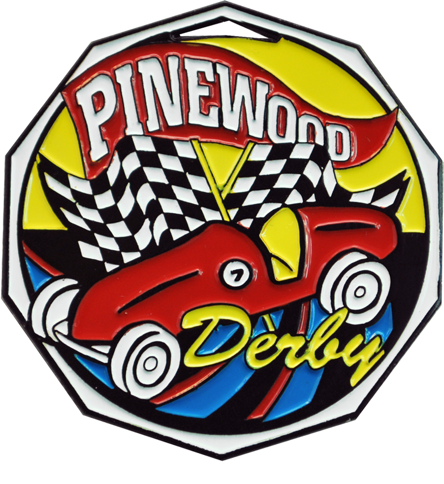 Bright Color Pinewood Derby Medal - K2 Trophies and Awards