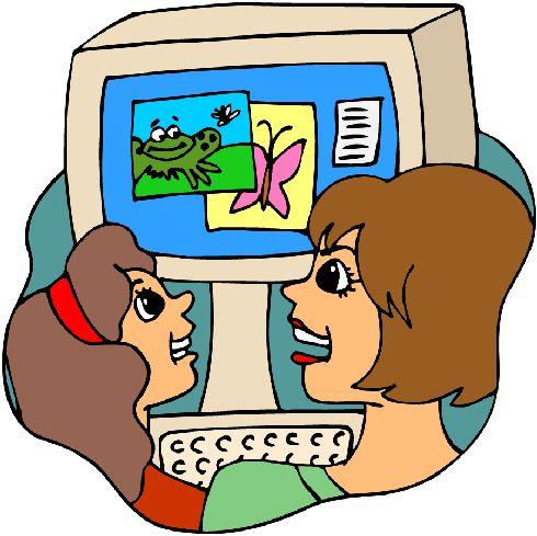Kids computer lab clipart