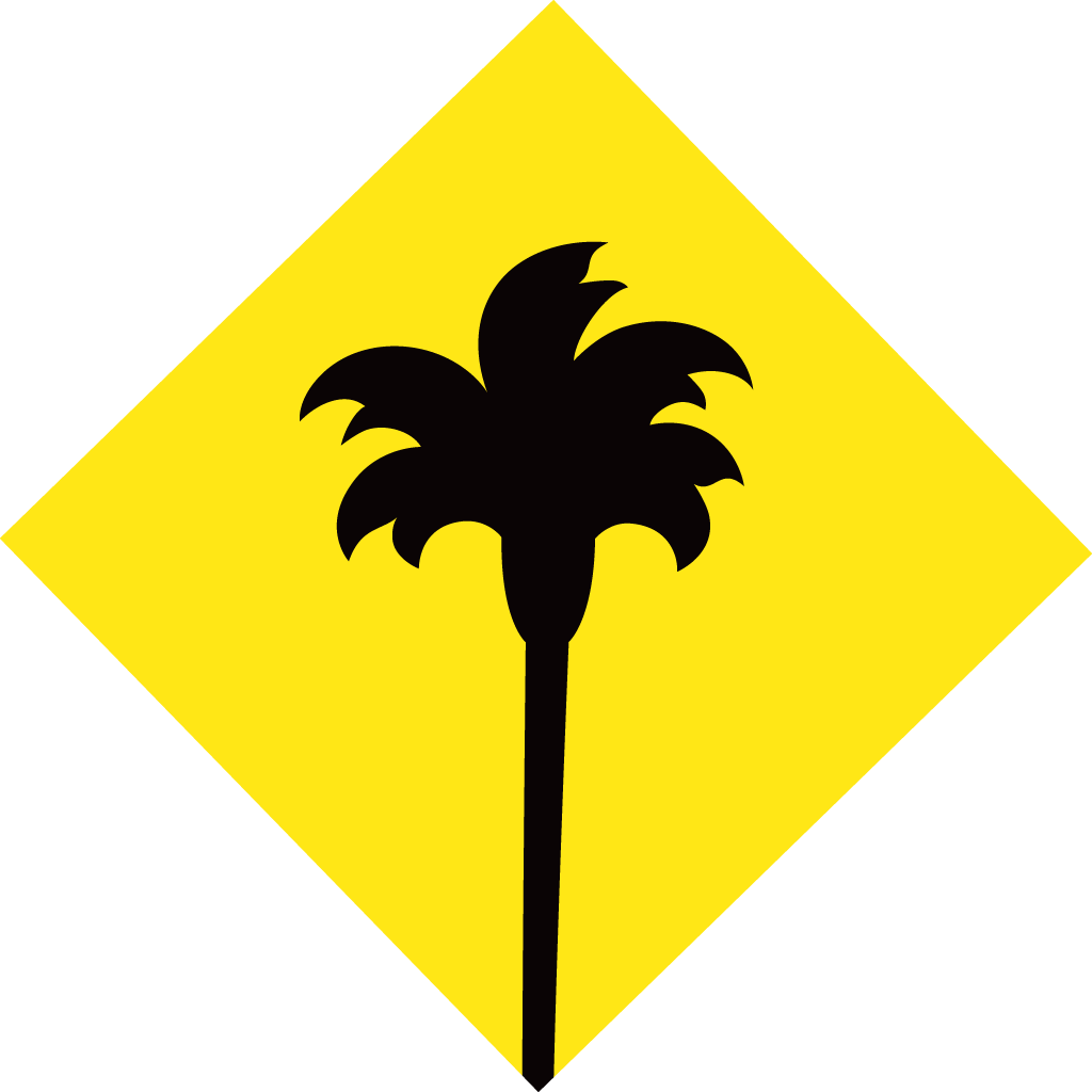 Black Palm Tree Logo Find Restaurant With Yellow Diamond And Icon ...