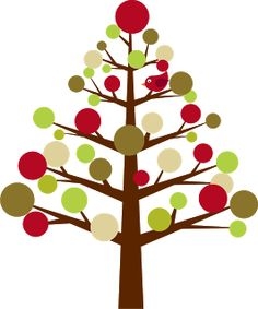 Cute christmas trees clipart
