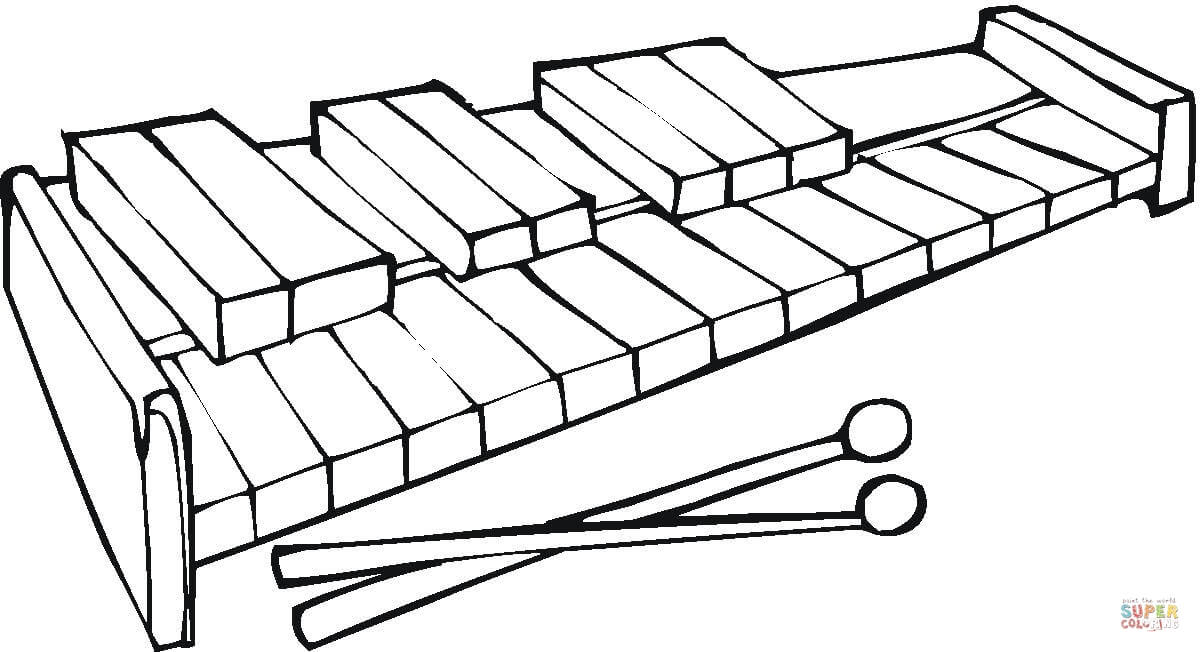Xylophone coloring page | Free Printable Coloring Pages