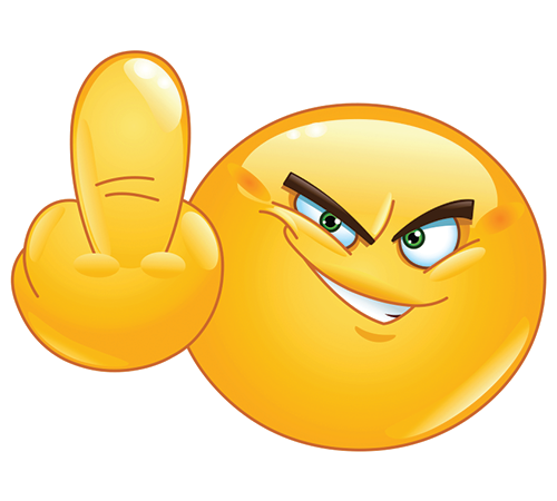 Middle Finger Smiley - Facebook Symbols and Chat Emoticons