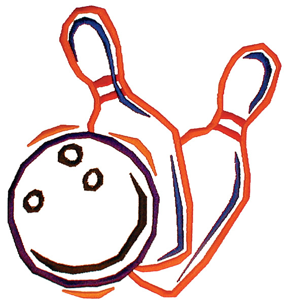 Outlines Embroidery Design: Bowling Pins &amp; Balls from Grand Slam ...