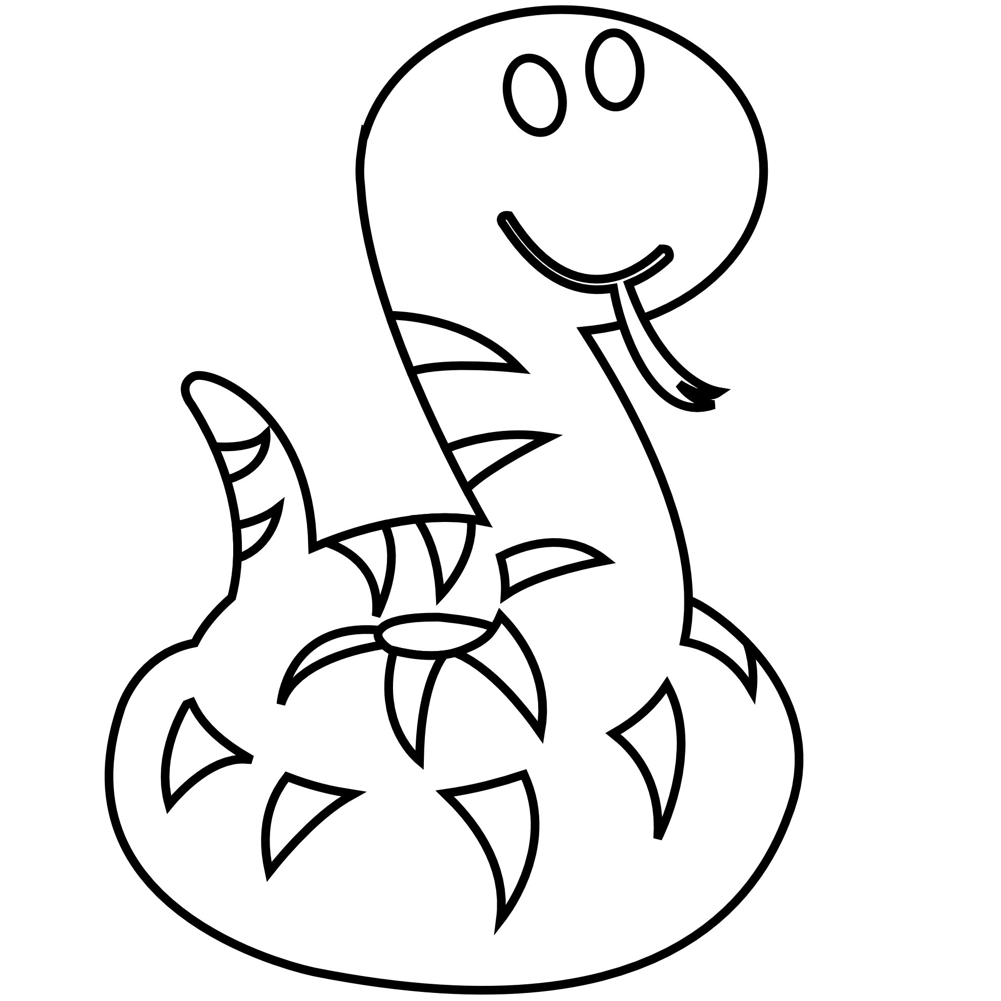 Clip Art: colorful animal snake black white line ...
