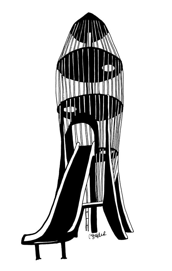 Rocket Ship At The Park Drawing by Candace Stalder - Rocket Ship ...