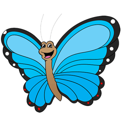 Cartoon Butterfly Step by Step Drawing Lesson