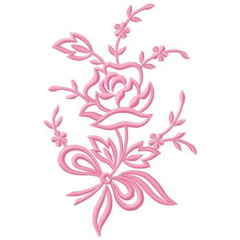 Outlines Embroidery Design: Pink Rose Outline from Gunold