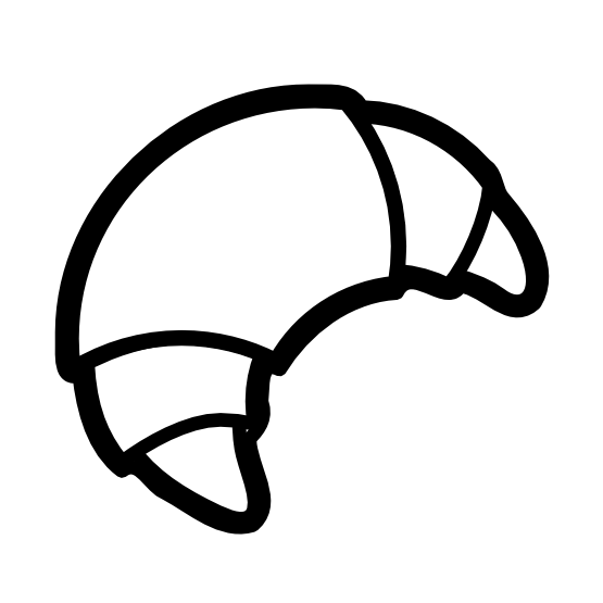 Clip Art: bakery croissant black white line ...