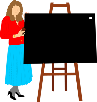 Free Stock Photos | Illustration Of A Teacher With A Blank Black ...