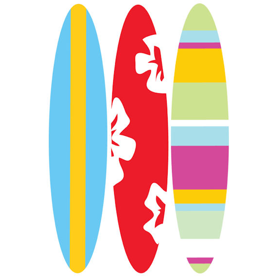 Surfboard Traceable Wall Mural