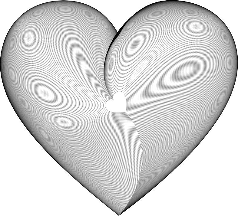 Clipart - Hearts In Heart Line Art