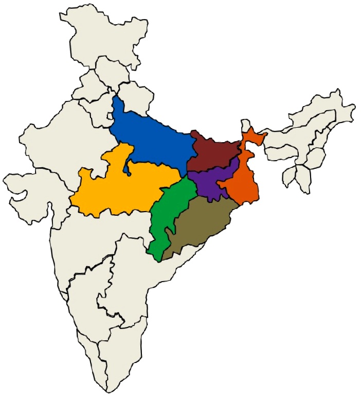 India Map With Pacs States | Free Images - vector ...