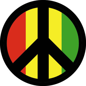 Rasta Black Peace Button