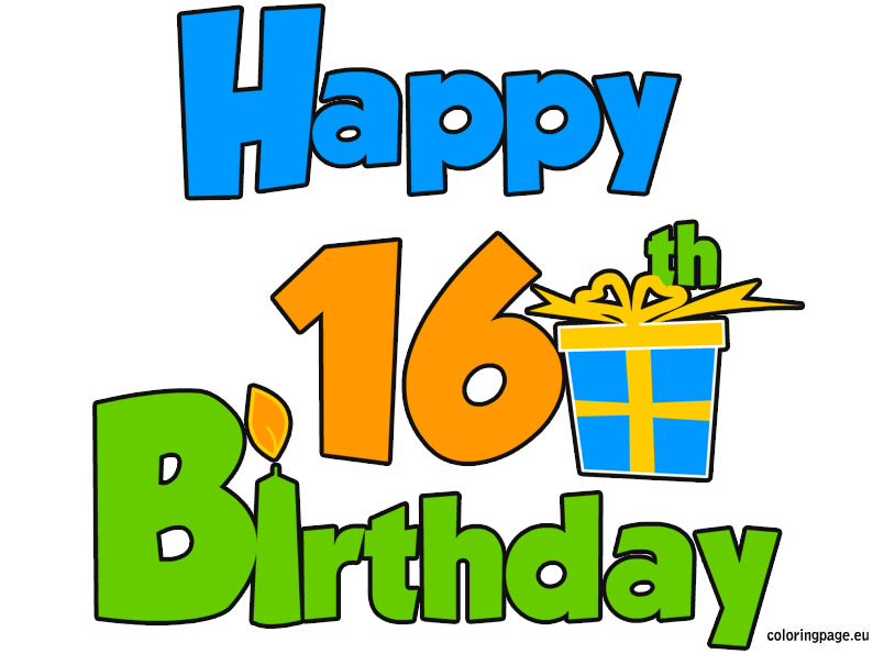 Happy 16th birthday clipart