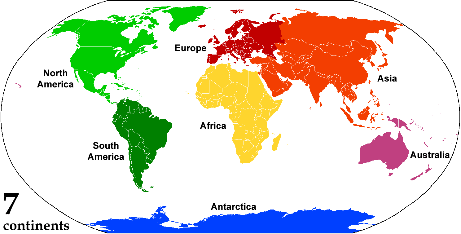 Printable Map of the 7 Continents - Free Printable Maps