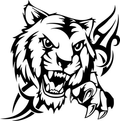 Tribal Tiger Stickers 33, tribal animals decal, tribal animals ...