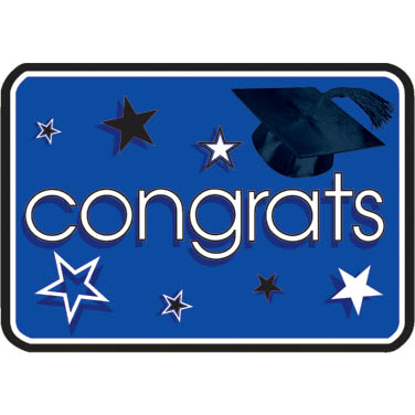 Congrats Grad Blue Cutouts 30ct | Wally's Party Supply Store