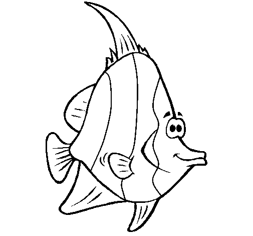 Colored page Tropical fish painted by Mia