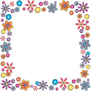 Clip art illustration of a floral page border design. Clip art illustration by Pamela Perry created for Acclaim Images.