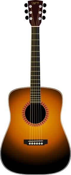 Acoustic Guitar clip art Free vector in Open office drawing svg ...
