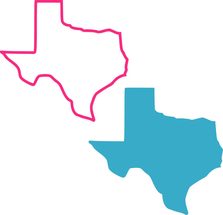 Texas outline | Etsy