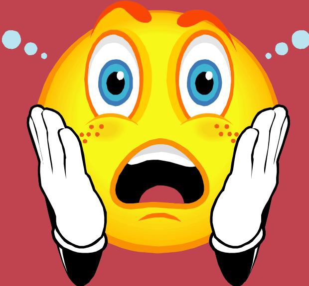 Shocked smiley clipart
