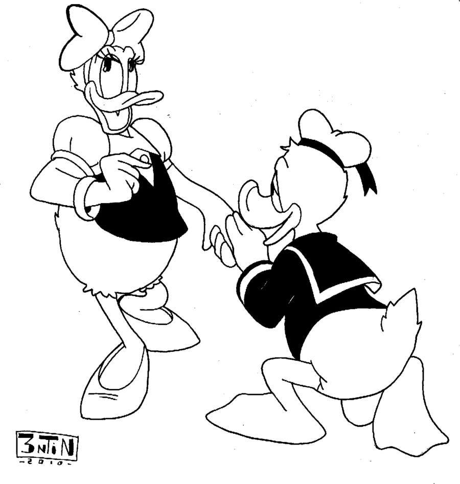 Donald Duck and Daisy Duck in love