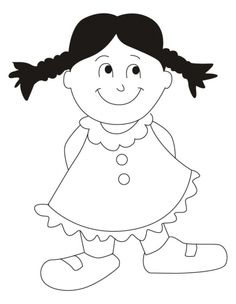 Girl christmas dress clipart black and white - ClipartFox