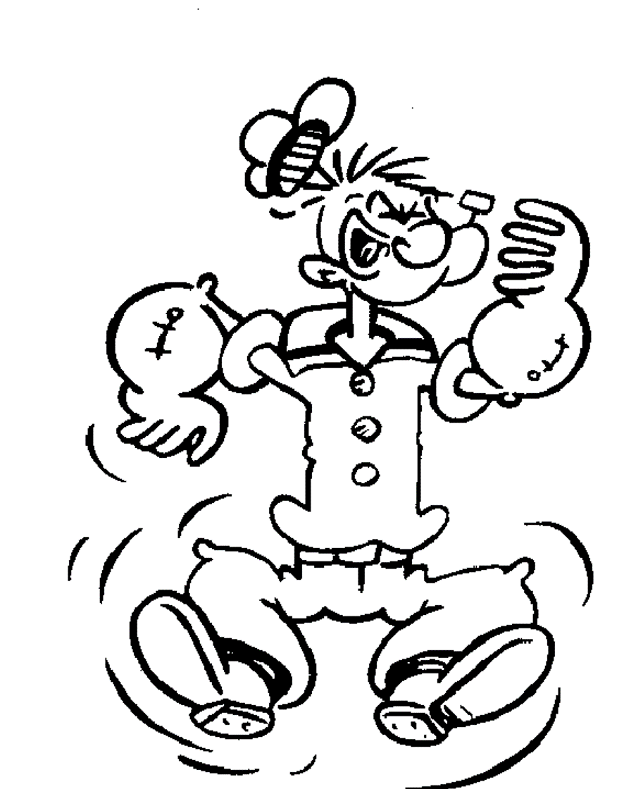 Strong Popeye Coloring Pages | Cartoon Coloring pages of ...